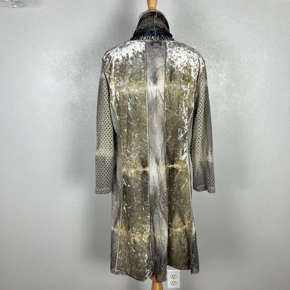 Kamana Cardigan Womens L Open Floral Velvet Burnout Forest Fairy Boho Festival - Picture 9 of 16